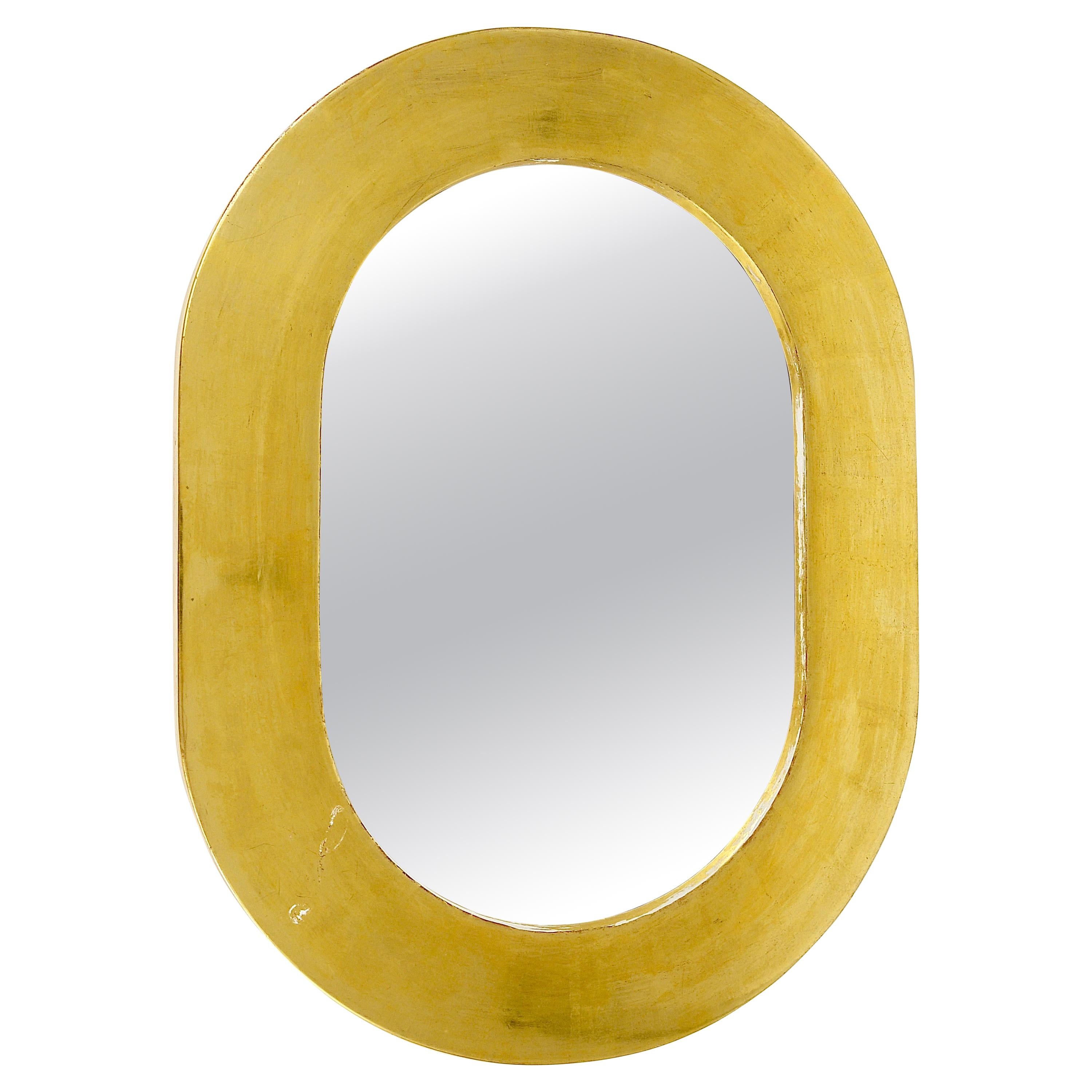 Carl Aubock Gold-Plated Midcentury Wall Mirror, Austria, 1960s For Sale