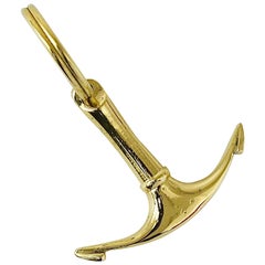 Vintage Carl Auböck Handcrafted Midcentury Brass Anchor Figurine Key Ring Chain Holder