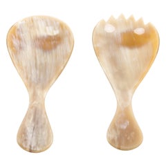 Carl Auböck Horn Salad Servers, Austria, 1960s