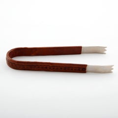 Carl Auböck Ice Cube Tongs Pincer, Leather Stainless Steel, Austria, 1950s