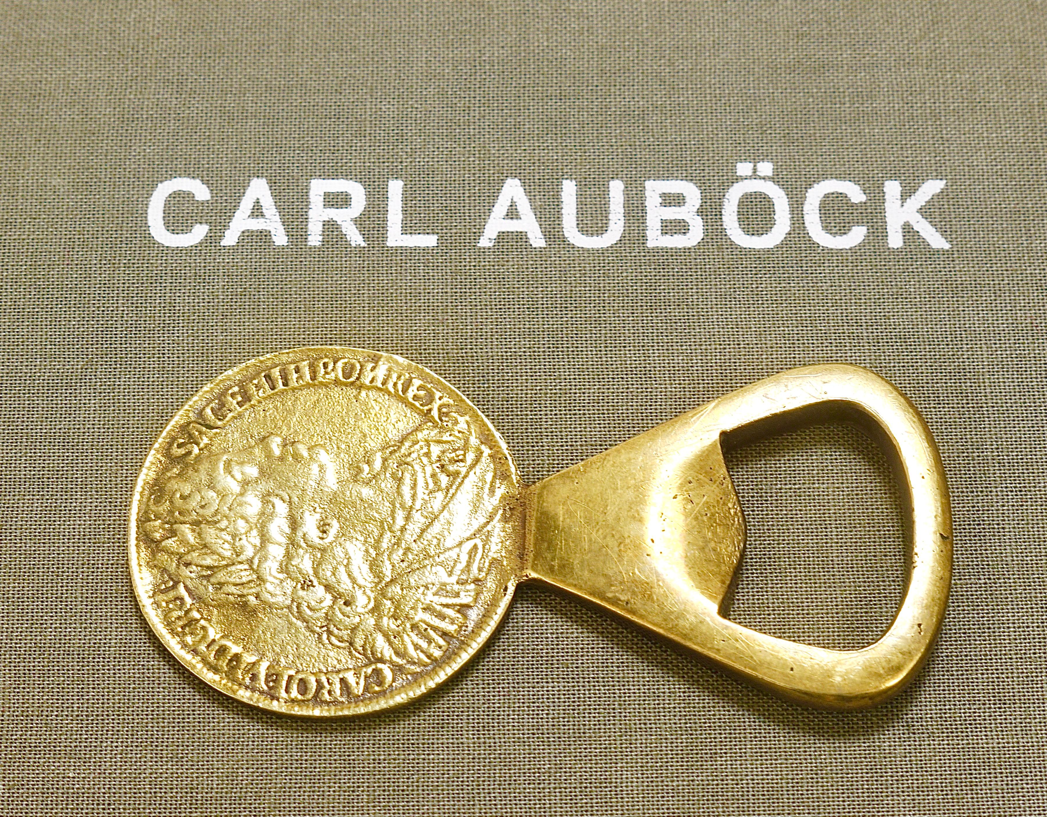 20th Century Carl Auböck II  Brass Bottle Opener, Maria Theresia Coin,  Austria, 1950s For Sale