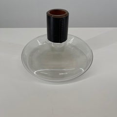 Carl Auböck II, Minimal Vase Decanter, Leather Glass, Austria, 1950s