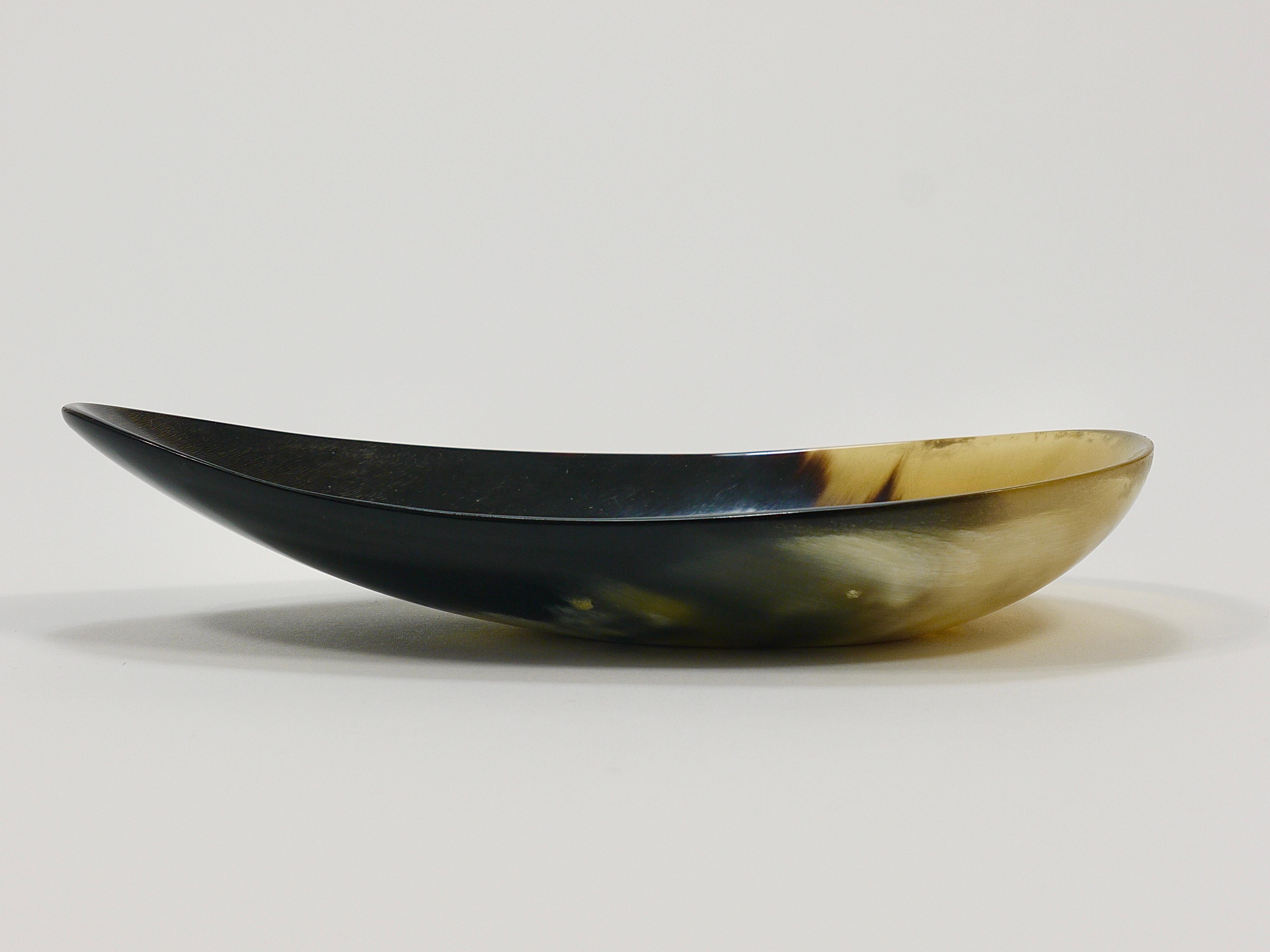Mid-Century Modern Carl Aubock II Organic Drop Horn Bowl, Vide-Poche, Vienna, Austria, 1950s For Sale