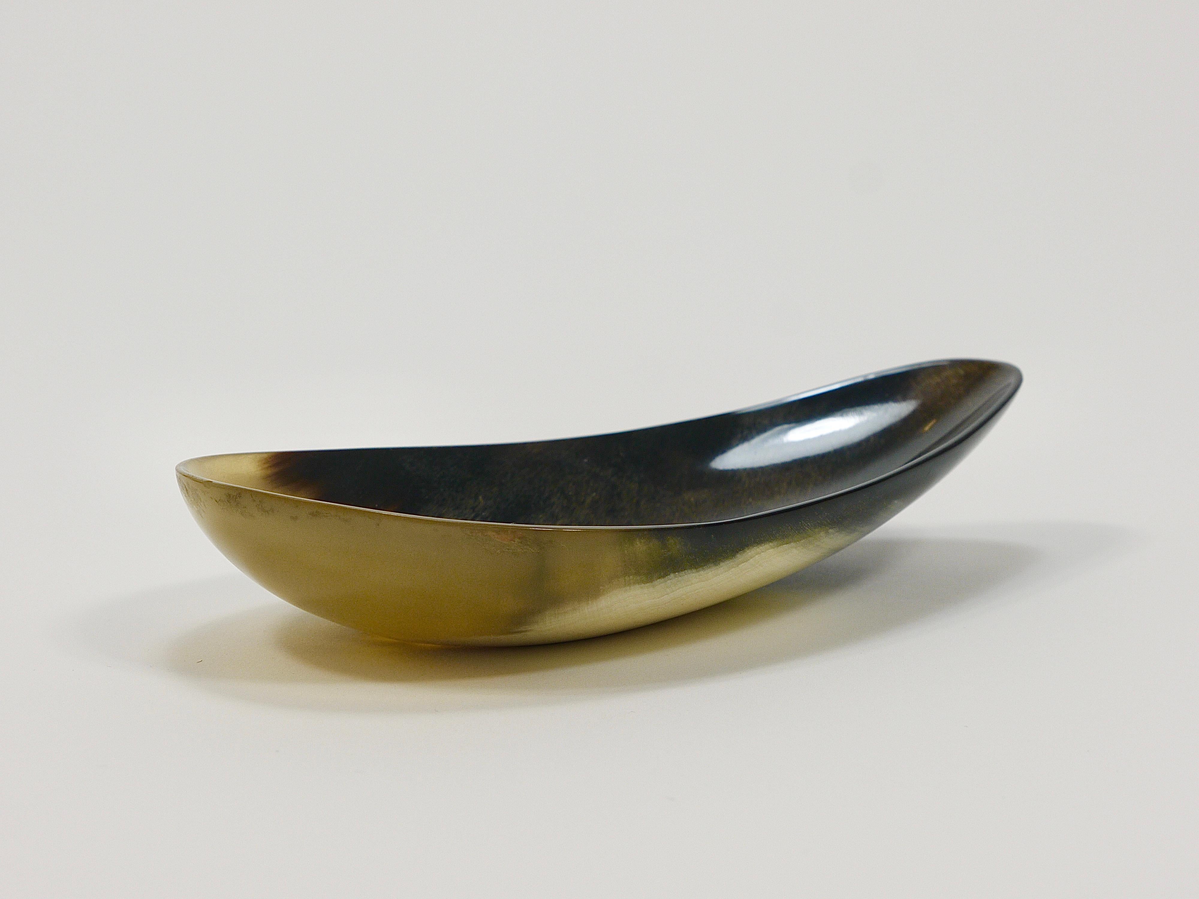 20th Century Carl Aubock II Organic Drop Horn Bowl, Vide-Poche, Vienna, Austria, 1950s For Sale