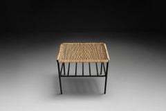 Carl Auböck II. Rare Iron Rattan Side Table, Austria 1950s