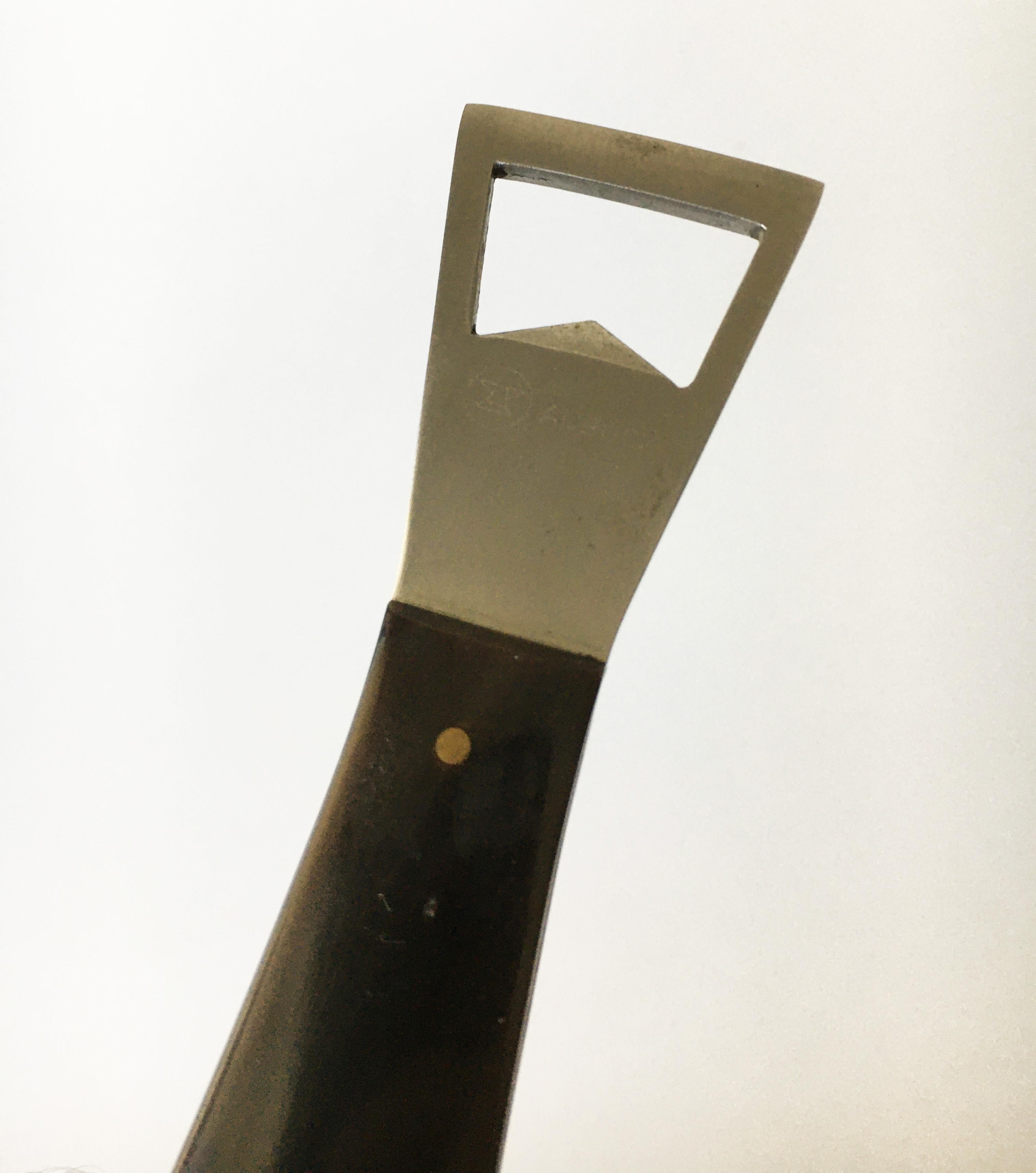 Carl Auböck II Vintage Bottle Opener Model '4687' Chrome & Horn, Austria 1950s In Good Condition In Vienna, AT