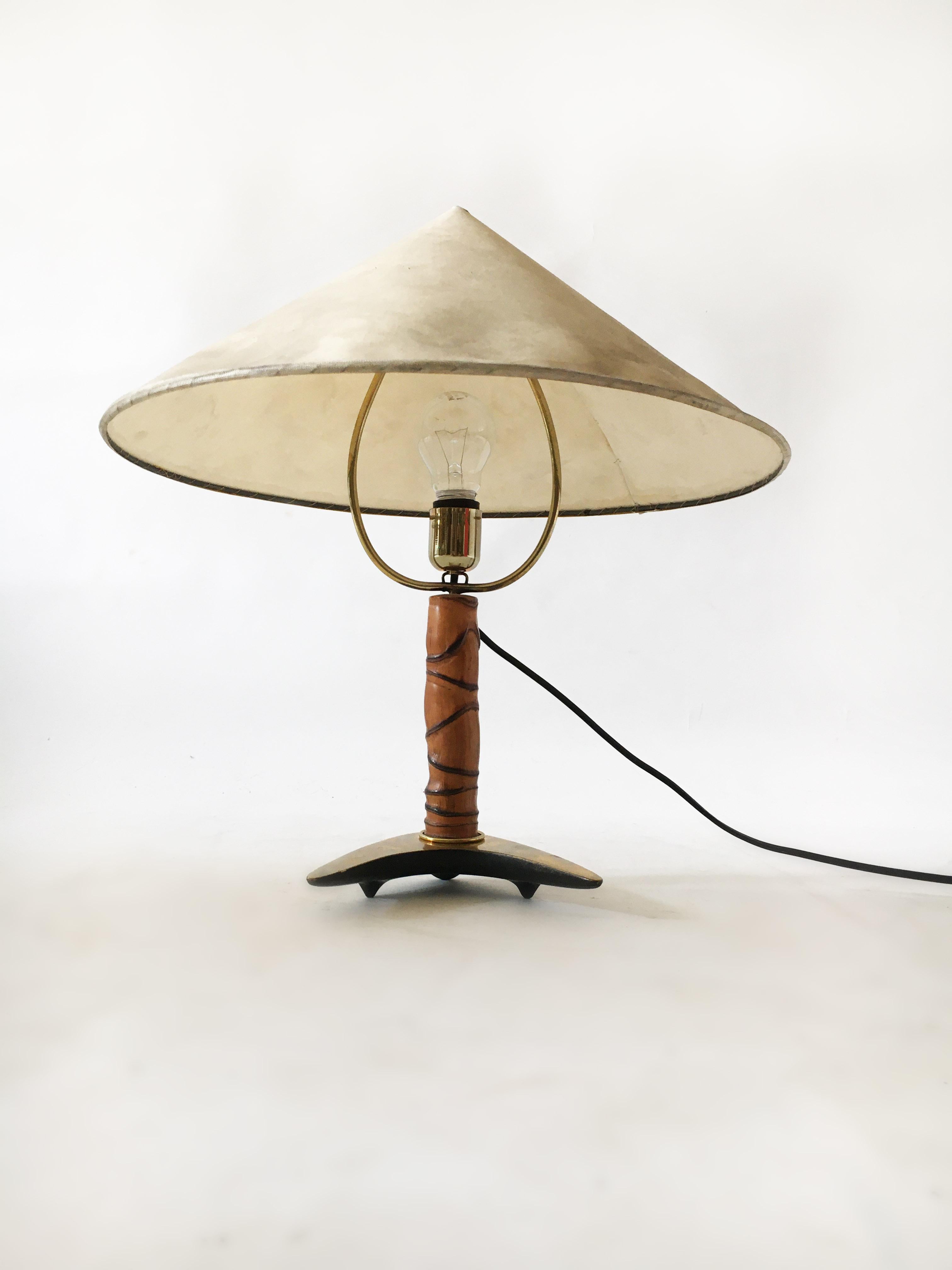 Carl Auböck II Vintage Hufeisen Tischlampe, Österreich, 1950er Jahre (Moderne der Mitte des Jahrhunderts)