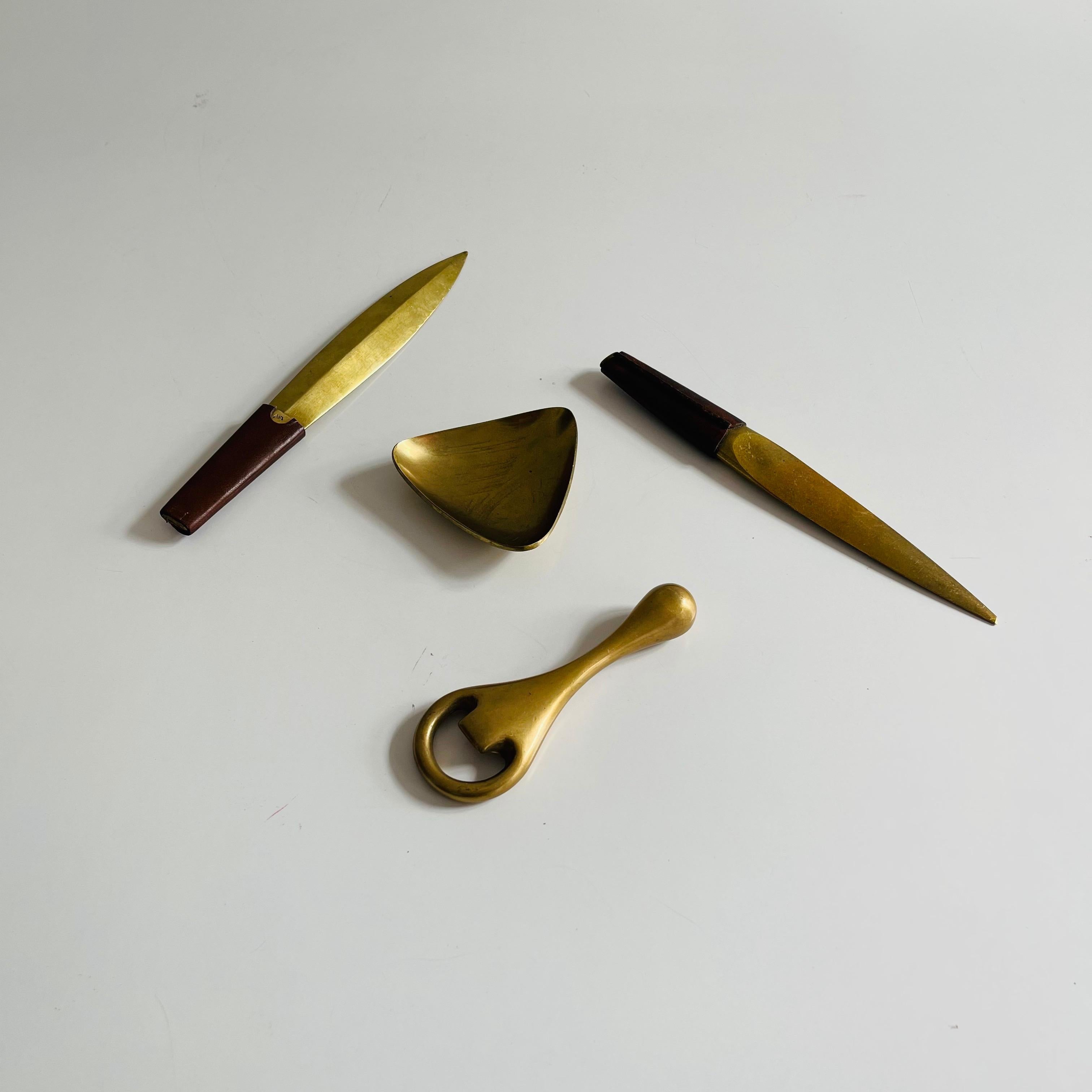 Carl Auböck II, Vintage Signed Brass Leather Letter Opener, Austria, 1930s For Sale 1