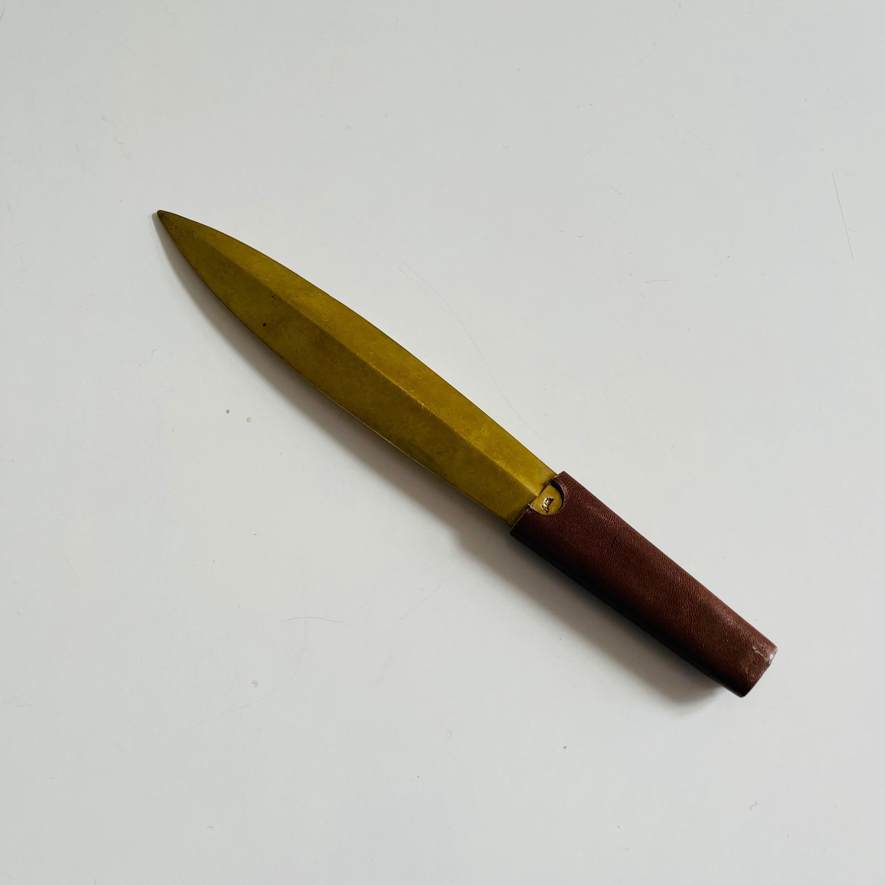 Carl Auböck II, Vintage Signed Brass Leather Letter Opener, Austria, 1930s For Sale 3