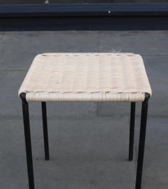 Carl Auböck II Vintage Woven Wicker Small Square Sized Table, circa 1950
