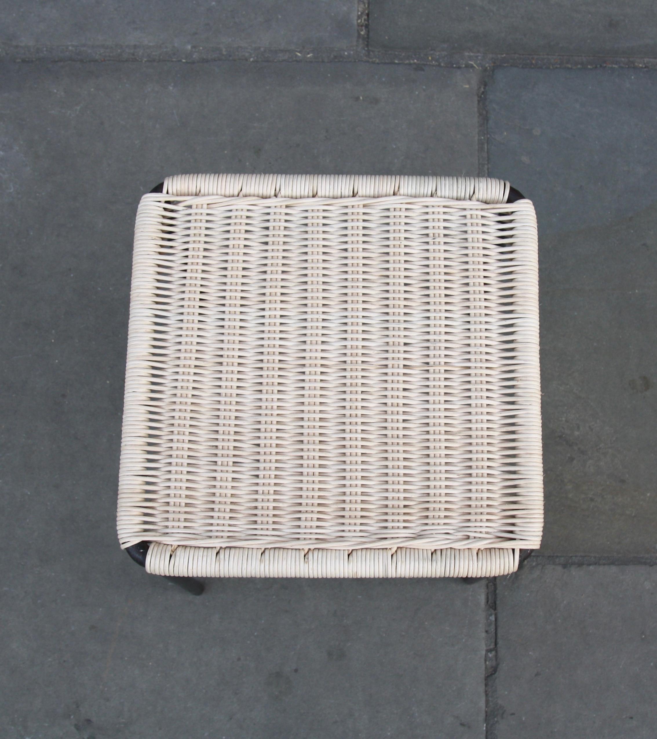 Carl Auböck II Vintage Woven Wicker Small Square Sized Table, circa 1950 In Excellent Condition For Sale In London, GB
