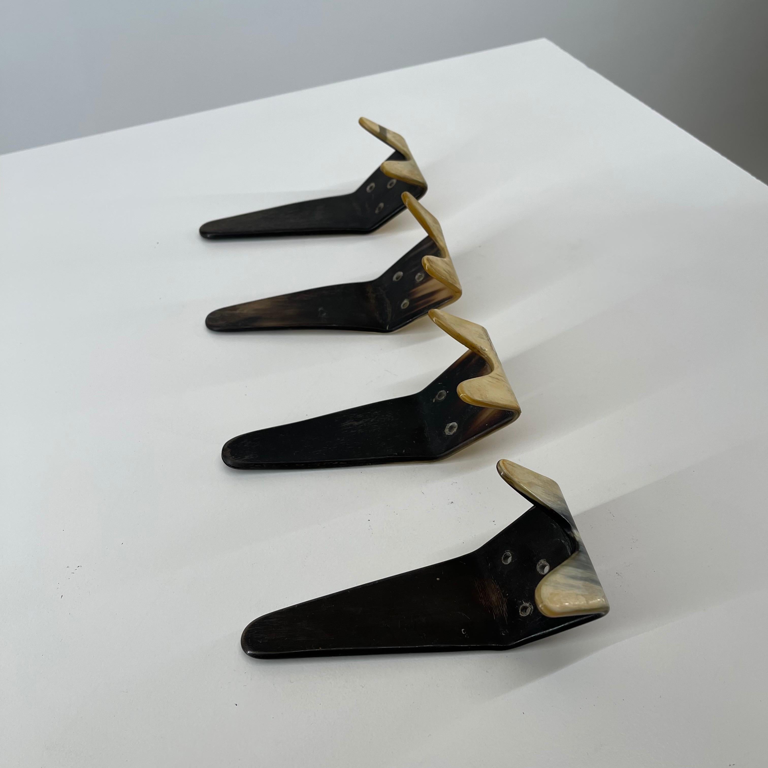 Carl Auböck II. Wall hooks 4 pieces available, Austria, 1950s.