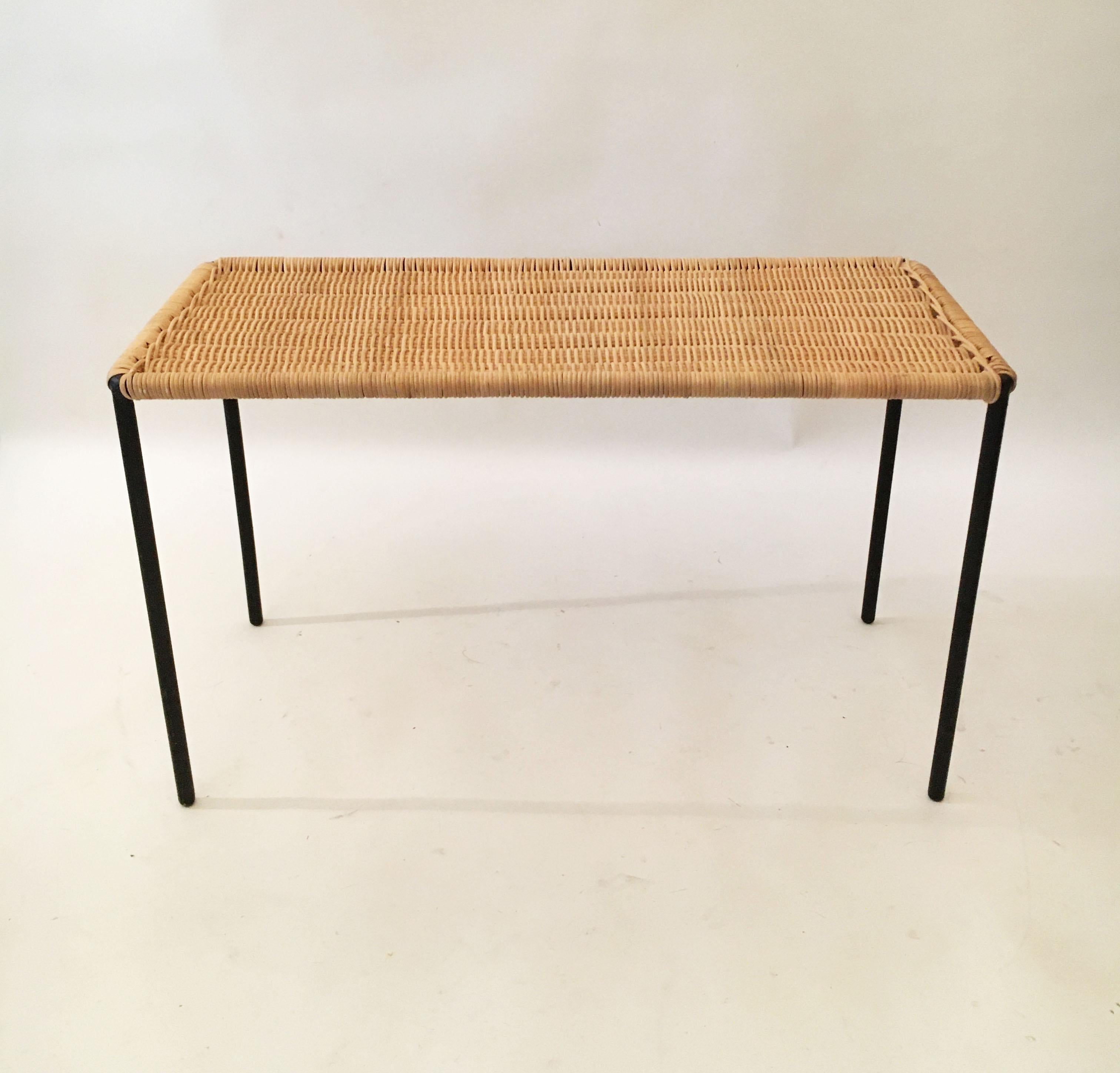 Carl Auböck II Woven Wicker Table Collection, Set of Four, circa 1950 13
