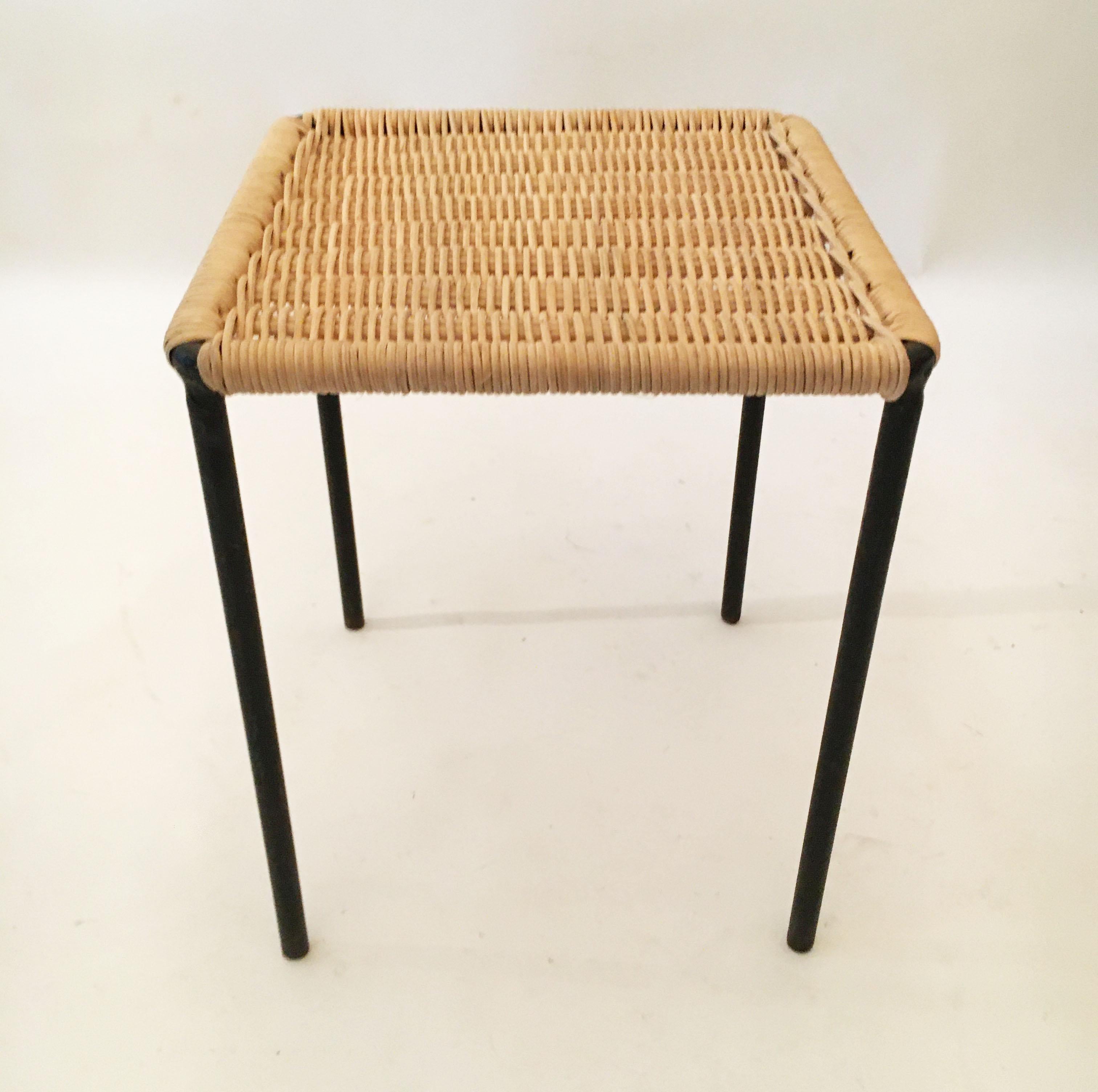 Carl Auböck II Woven Wicker Table Collection, Set of Four, circa 1950 14