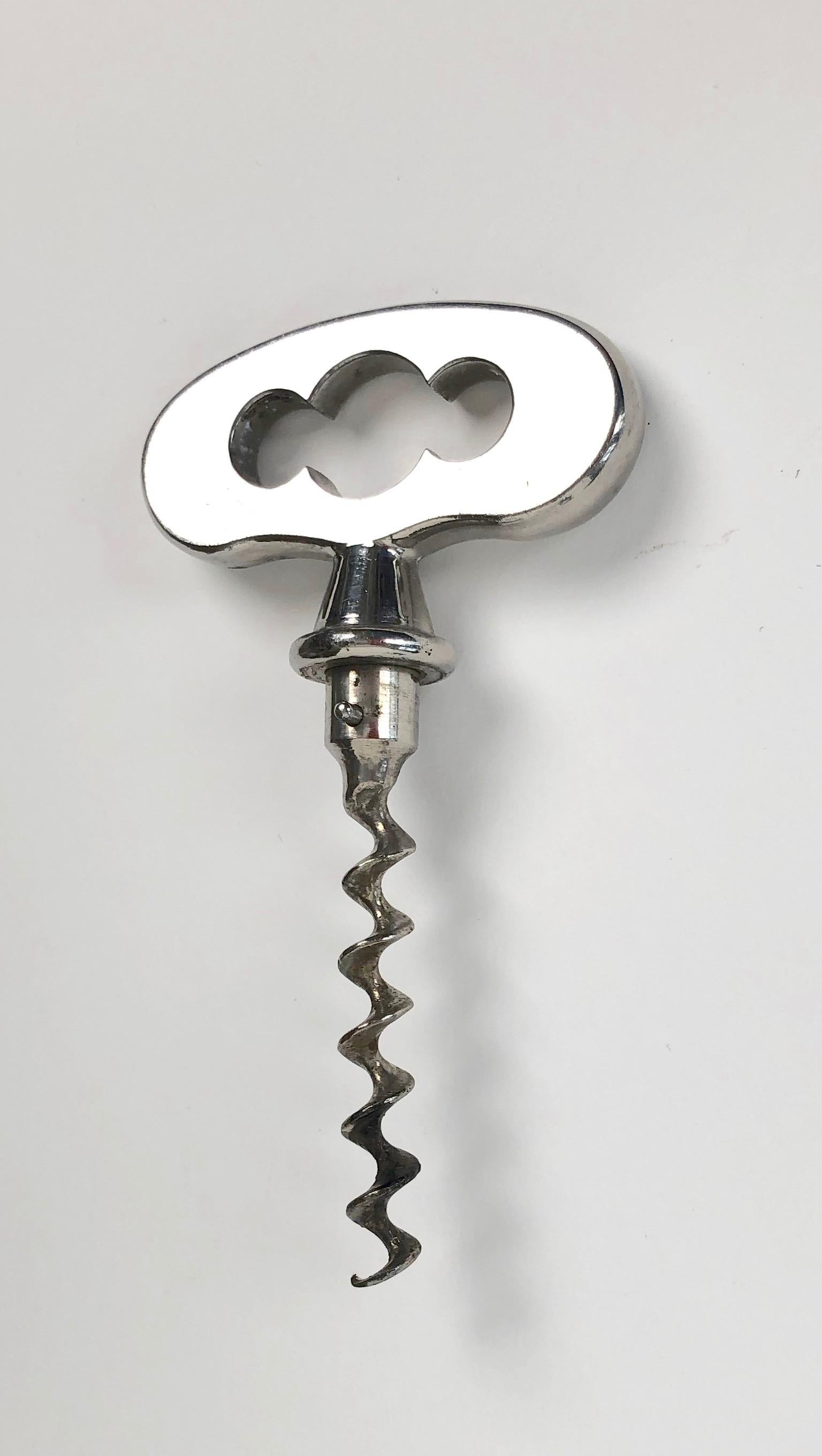 Plated Key Corkscrew Bottle Opener, 1950s