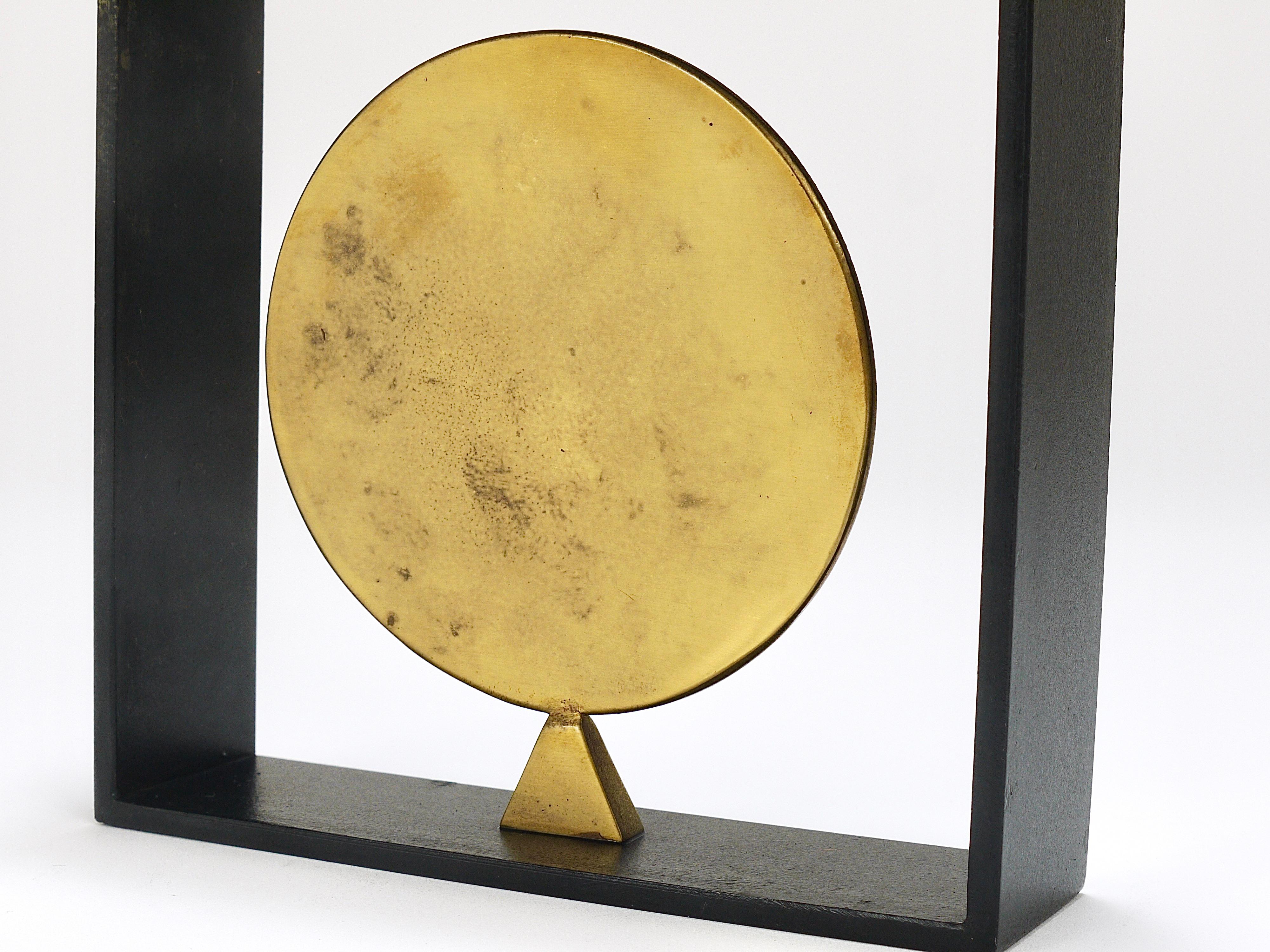 Carl Aubock Iron & Brass Coin Medal Midcentury Bookend, Austria, 1970s For Sale 5