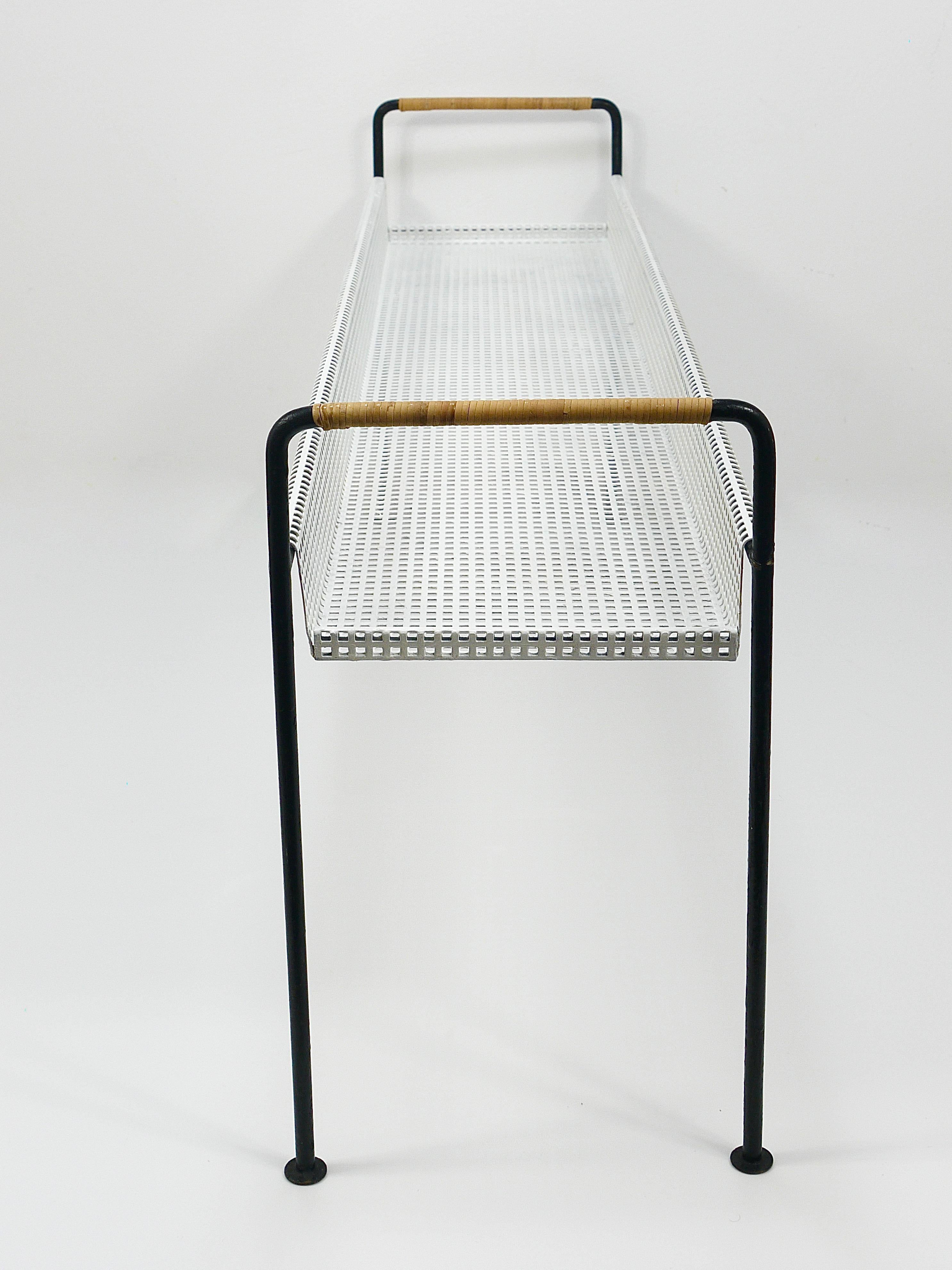 Jardinière, table ou banc pour plantes, auge de fleurs, fer et osier Carl Aubock en vente 5