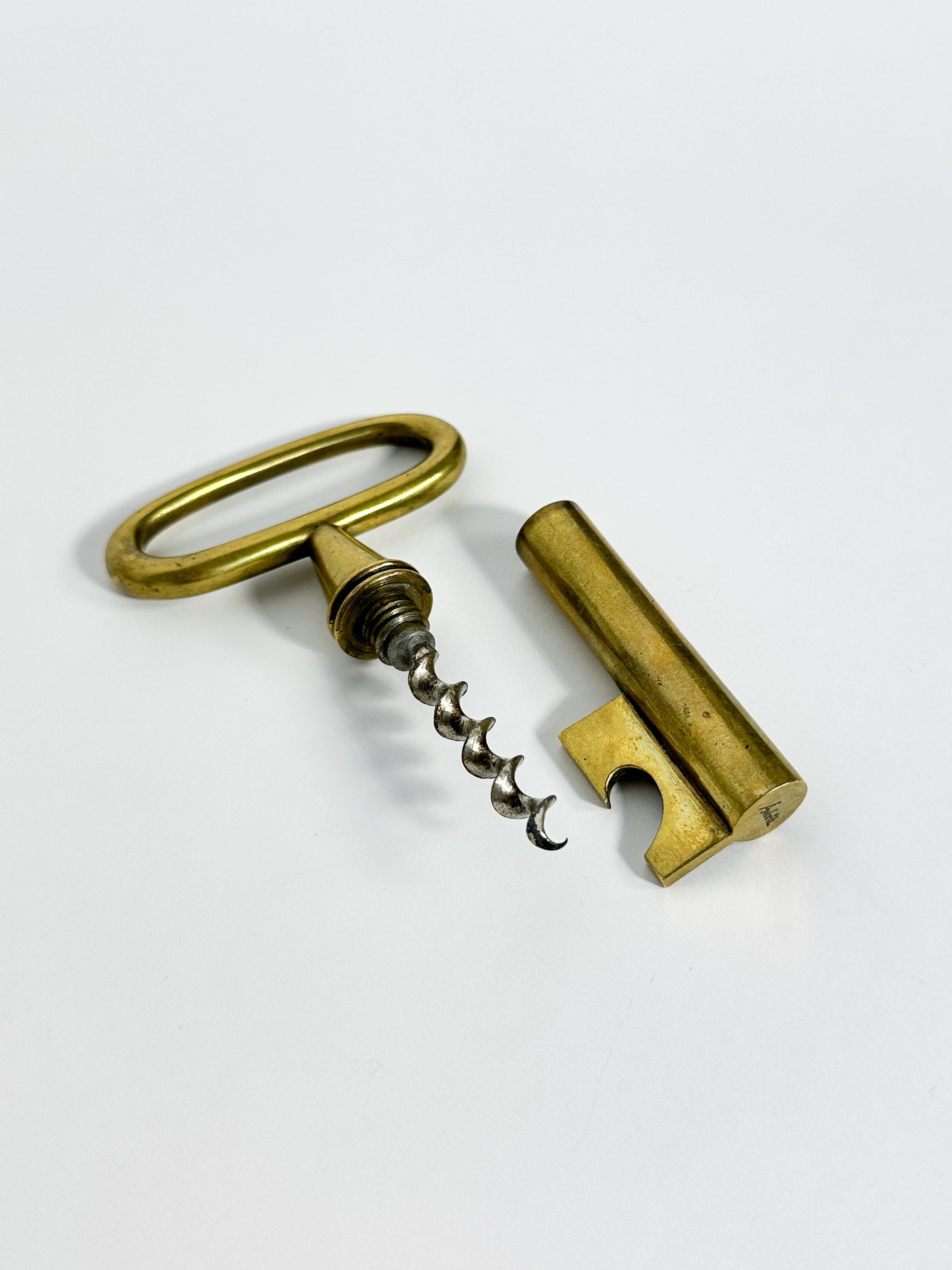 Carl Auböck Schlüssel-Flaschenöffner Messing Korkenzieher Österreich Werkstatt Auböck 1950er Jahre (Österreichisch) im Angebot