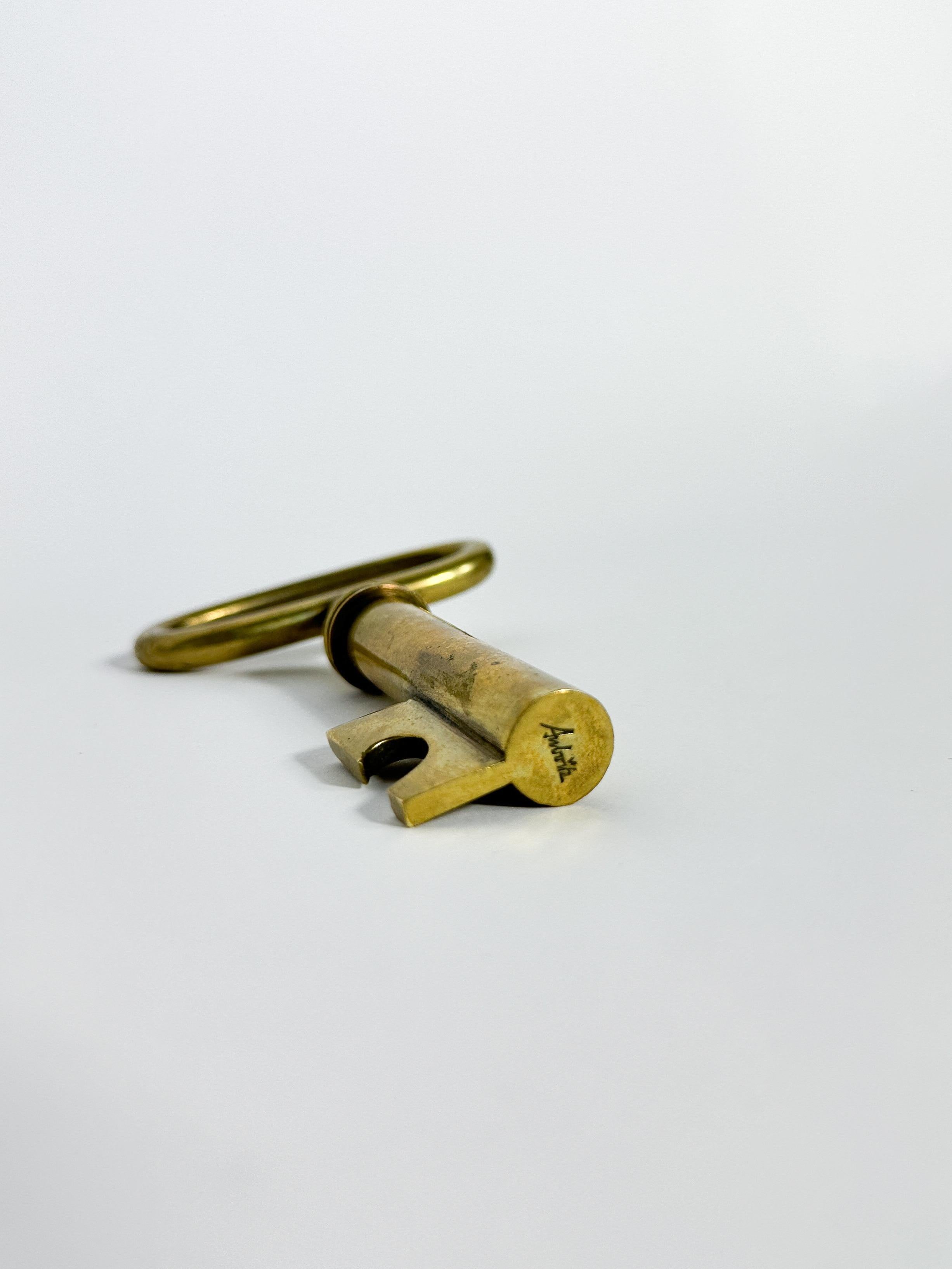 Carl Auböck Schlüssel-Flaschenöffner Messing Korkenzieher Österreich Werkstatt Auböck 1950er Jahre (Handgefertigt) im Angebot