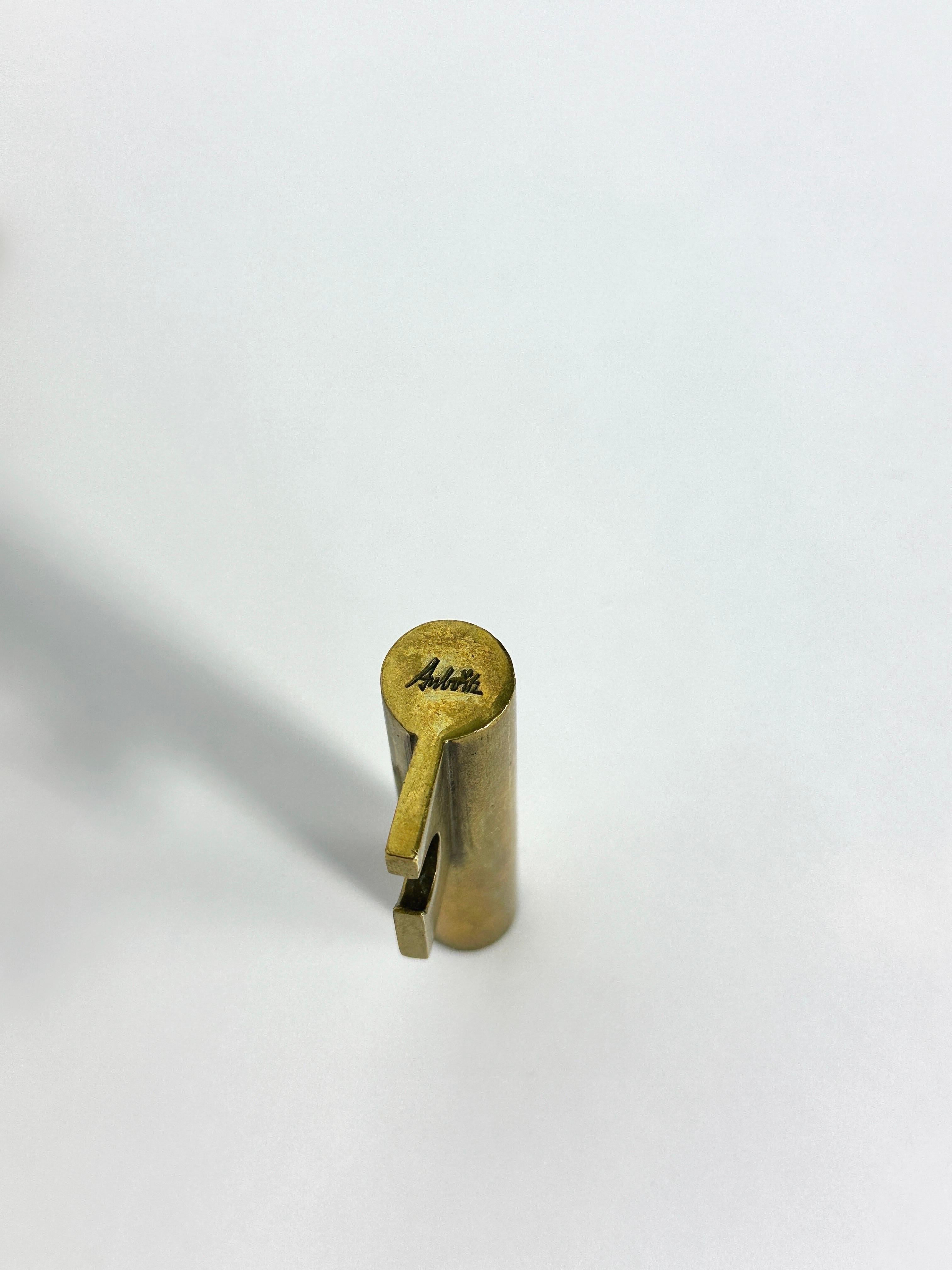 Carl Auböck Schlüssel-Flaschenöffner Messing Korkenzieher Österreich Werkstatt Auböck 1950er Jahre im Angebot 2