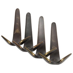 Carl Auböck Large Brass Wall Hooks