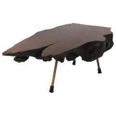 Carl Auböck Large Walnut Tree Trunk Table, Austria, 1950s