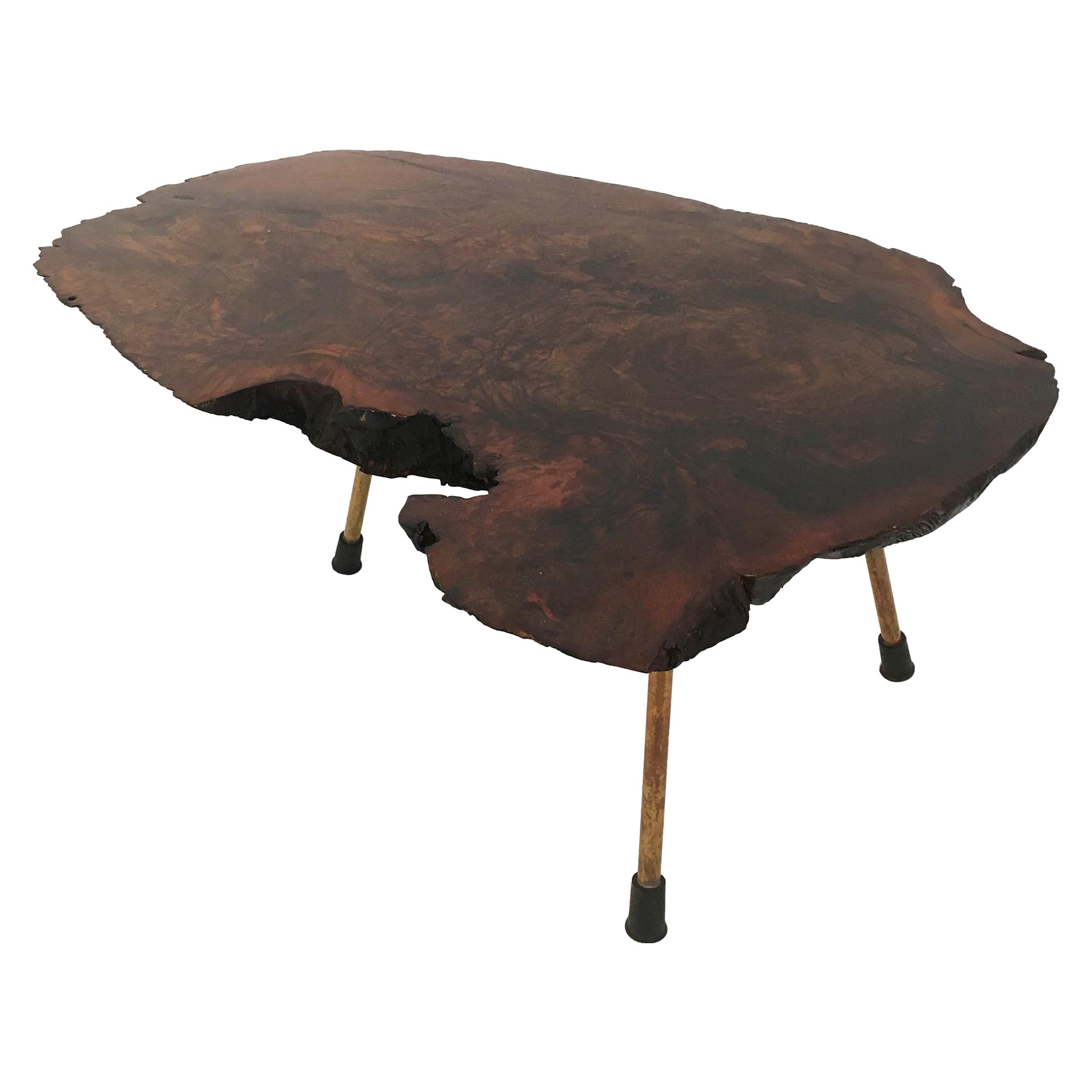 Carl Auböck Original Large Walnut Tree Trunk Table 'Model No. 1' Austria 1950s
