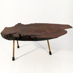 Carl Auböck II Original Large Walnut Tree Trunk Table 'Model No. 2' Austria 1950