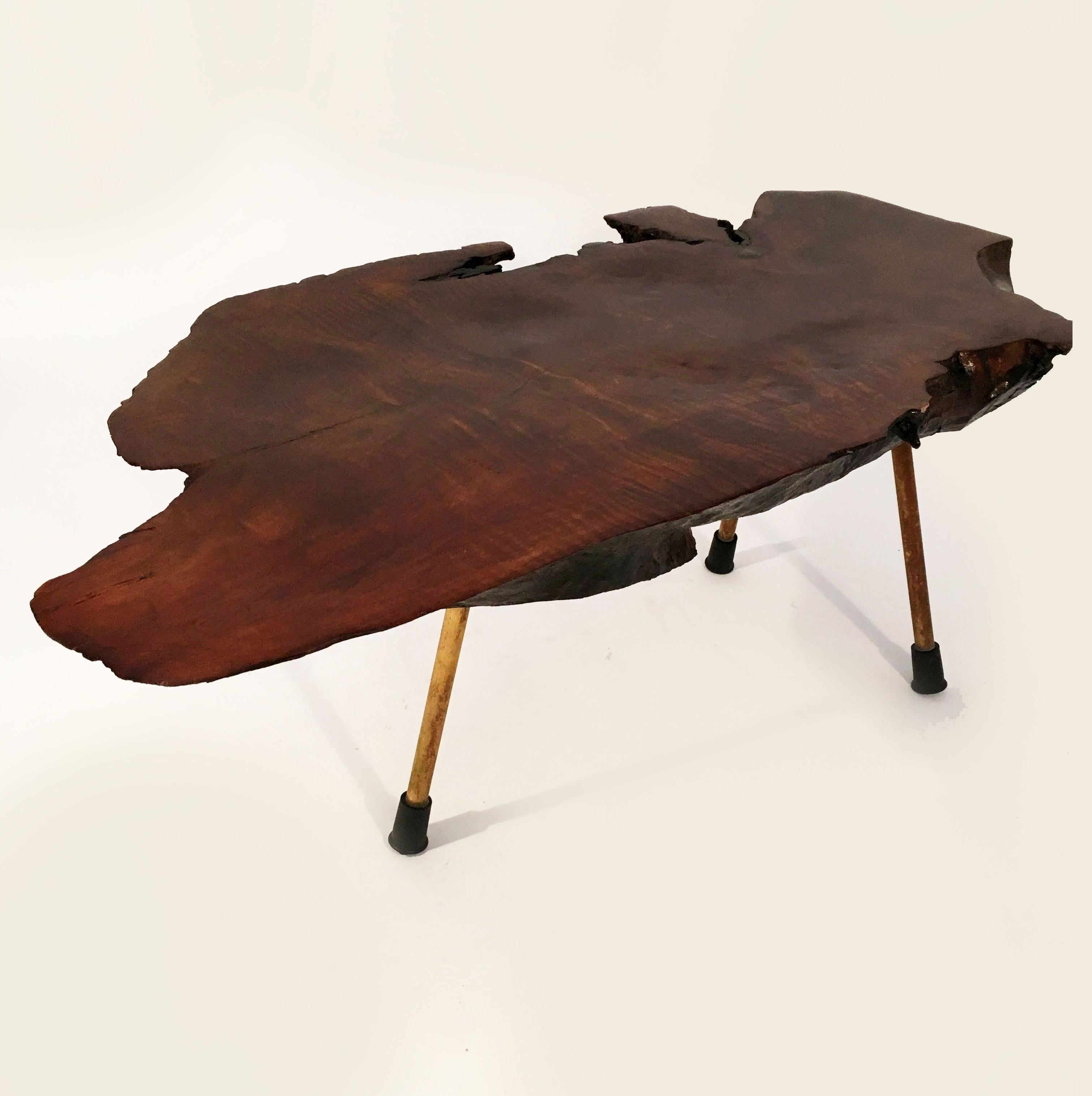 Mid-20th Century Carl Auböck II Original Large Walnut Tree Trunk Table 'Model No. 2' Austria 1950