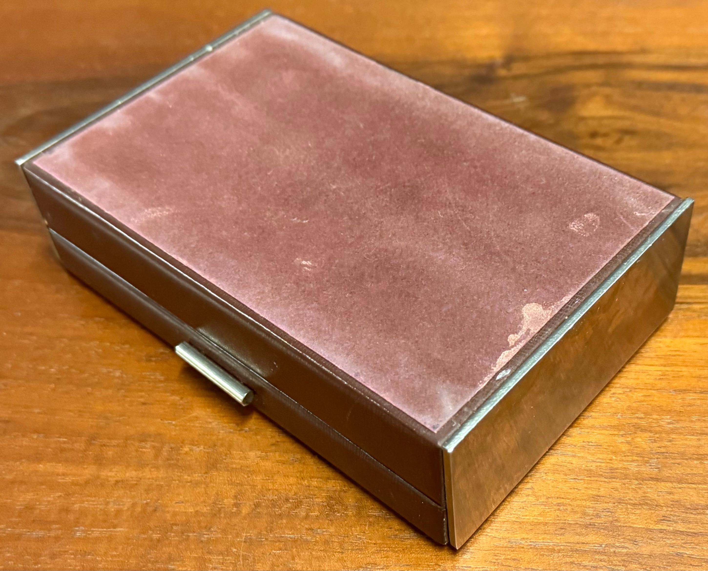 carl auböck leather and chrome box. For Sale 3