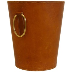 Carl Auböck Leather Waste Bin