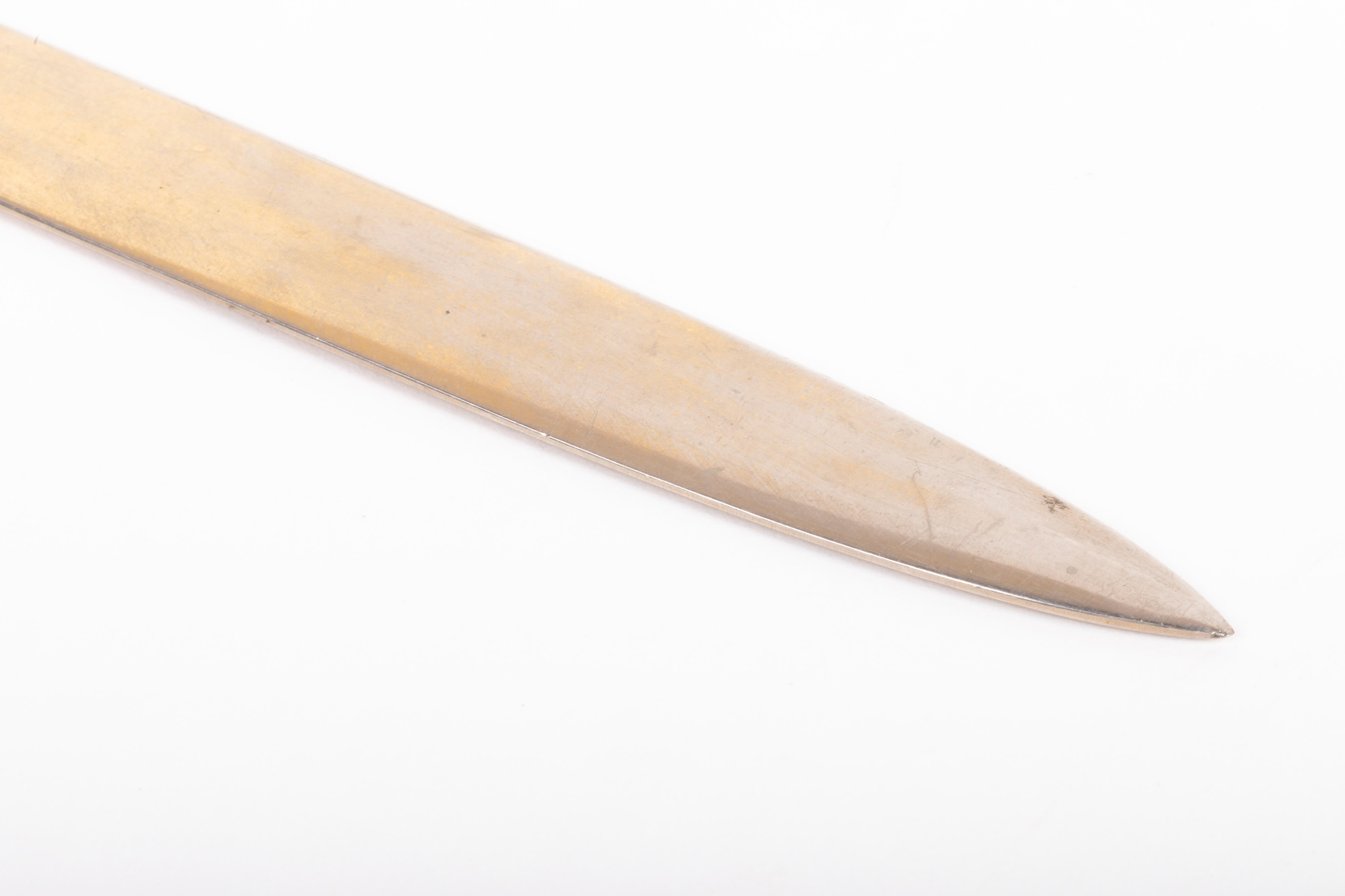 Austrian Carl Auböck Letter Opener in Leather and Brass, Austria 1960s For Sale