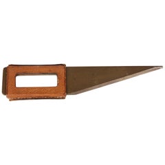 Carl Aubock, Letter Opener, Leather and Brass, Austria, 1950s