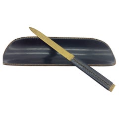 Carl Auböck Brieföffner mit Lederauflage, 1950er Jahre, Wien, Österreich