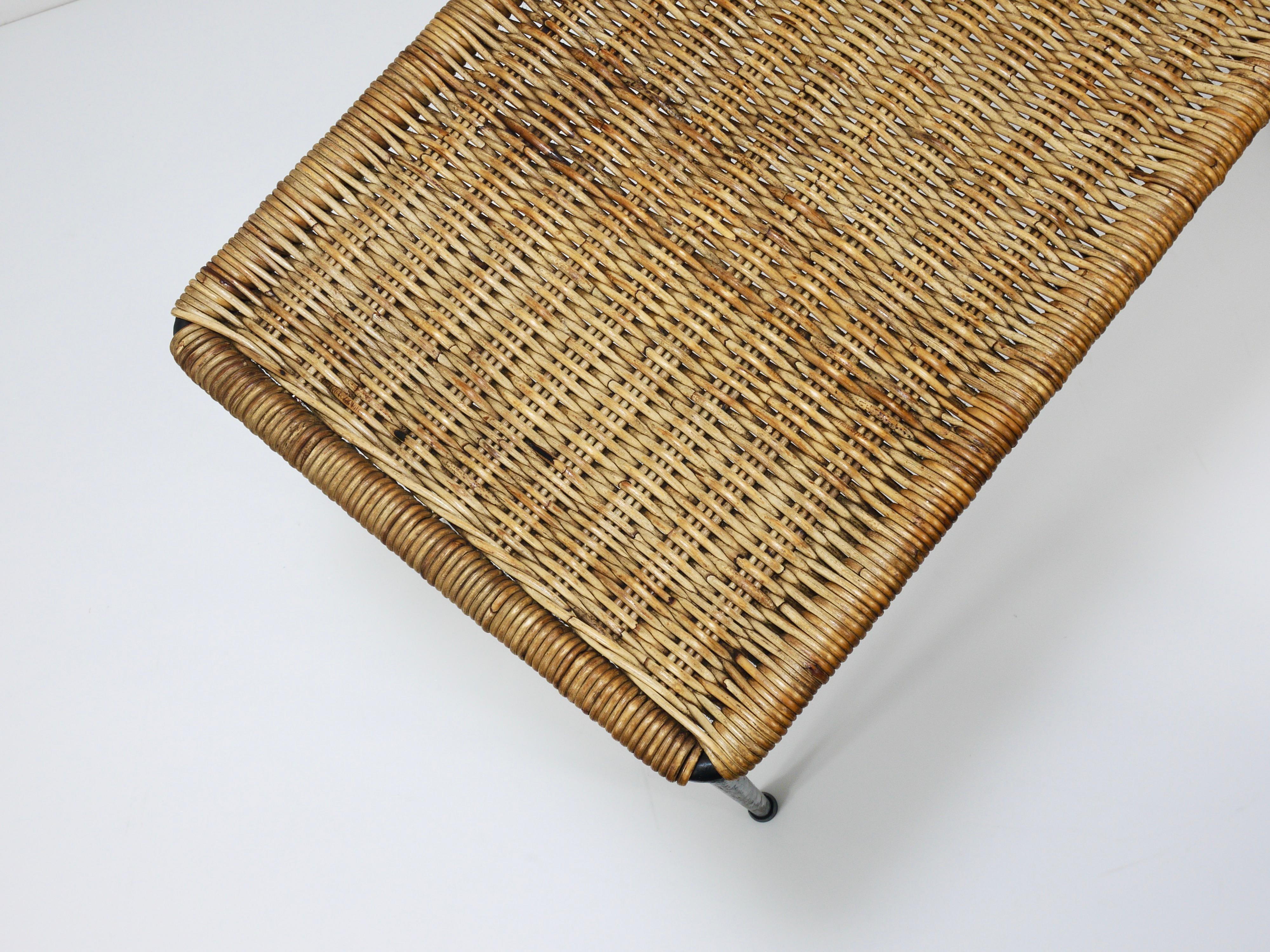 Carl Aubock Langer Beistelltisch, Blumenbank, Rattan, Korbweide, Österreich, 1950er Jahre im Angebot 12