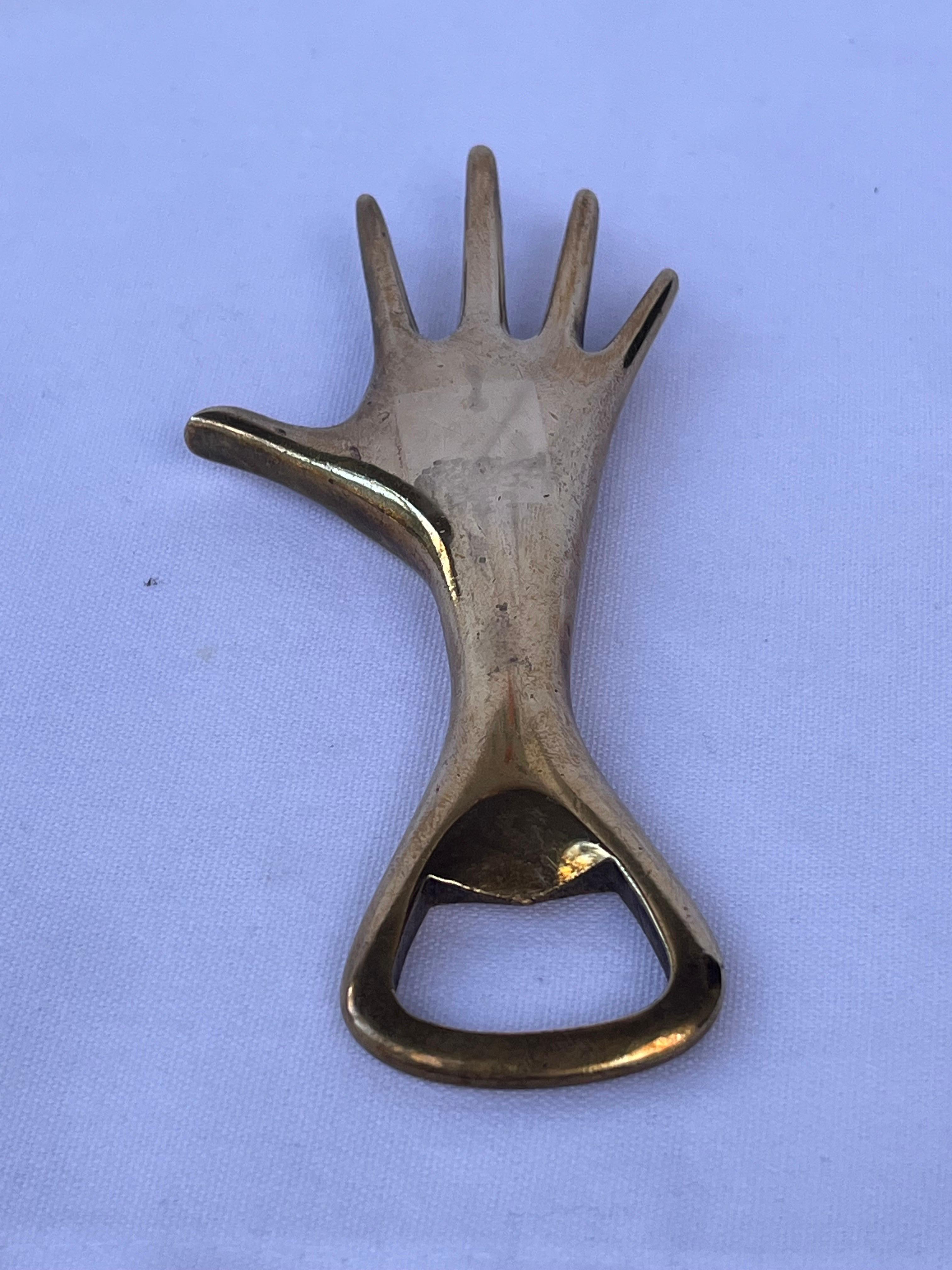 Carl Aubock Made in Austria Hand Bottle Opener Bar Tool Desk Accessory Vintage In Good Condition For Sale In Atlanta, GA