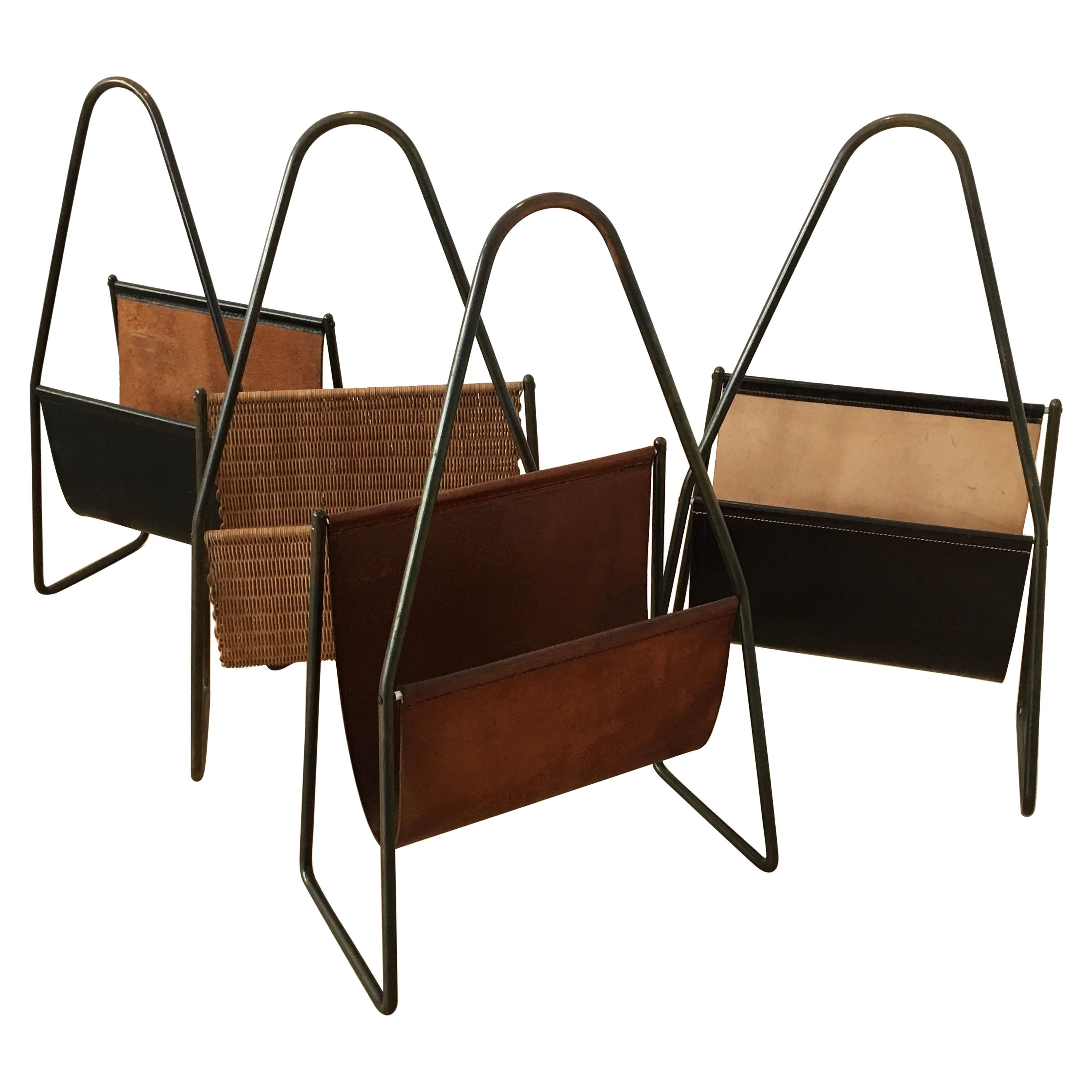 Carl Auböck Magazine Stand Collection, Group of Four, Austria, 1950s For Sale