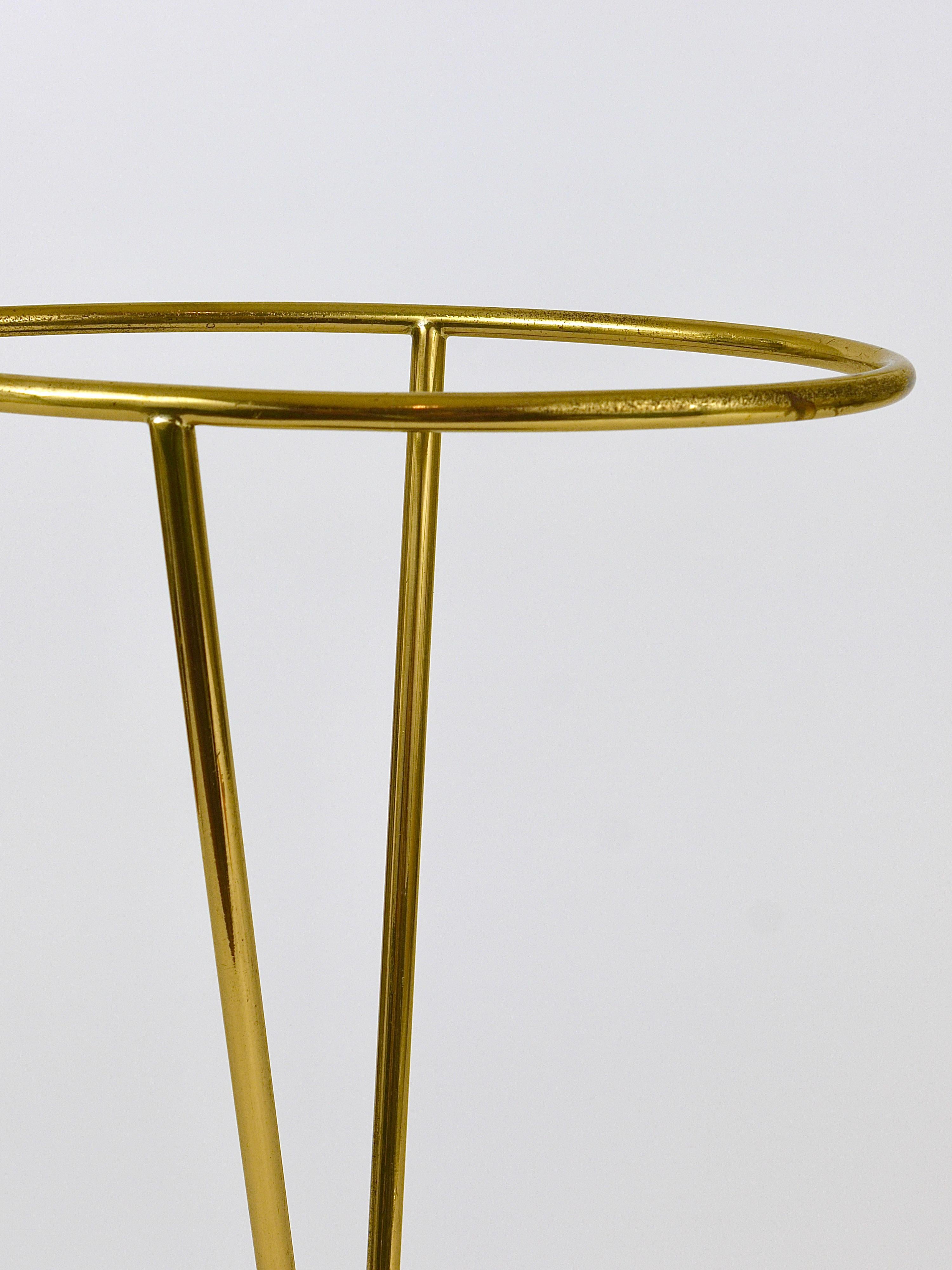 Carl Auböck Mid-Century Brass and Cast Iron Umbrella Stand, Austria, 1950s For Sale 9