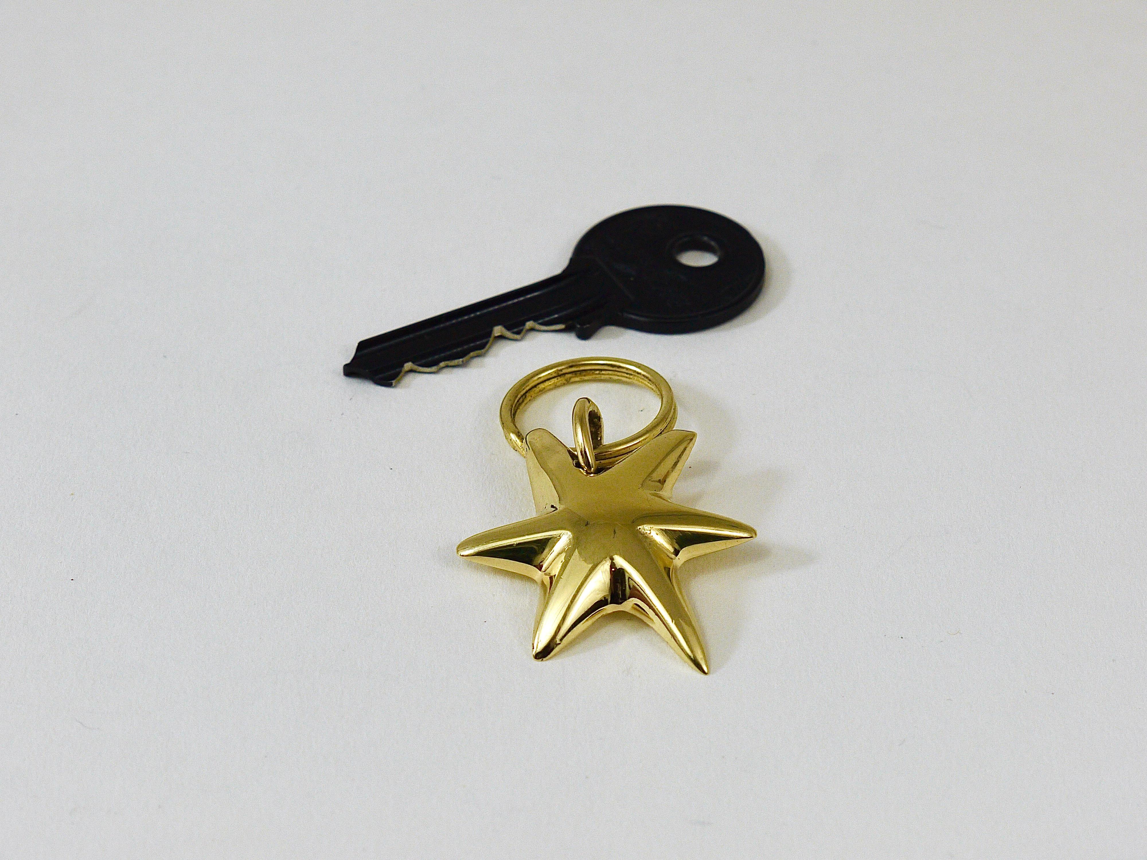 Mid-Century Modern Carl Auböck Midcentury Brass Star Sea Star Starfish Key Ring Chain Holder For Sale