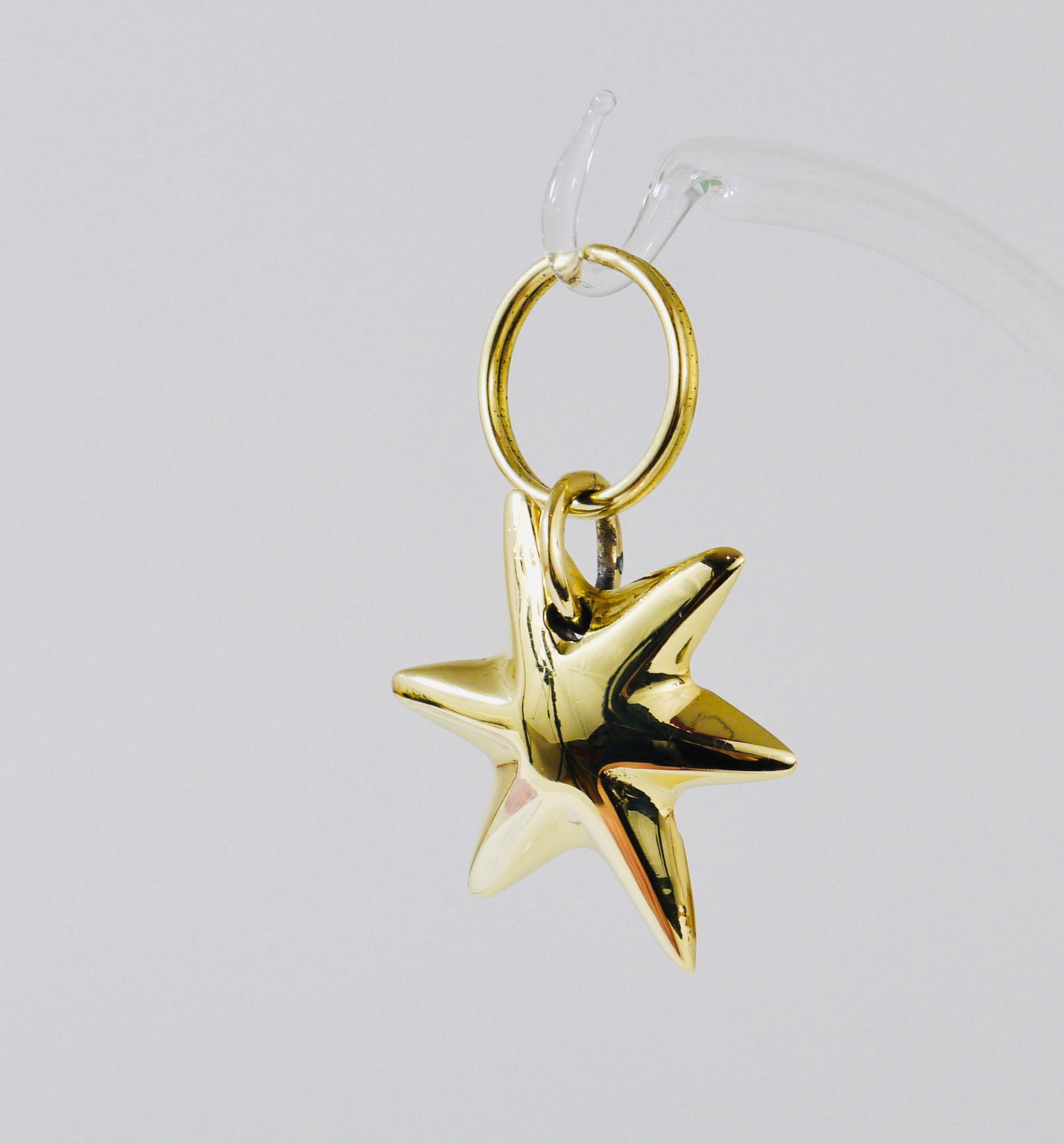Austrian Carl Auböck Midcentury Brass Star Sea Star Starfish Key Ring Chain Holder For Sale
