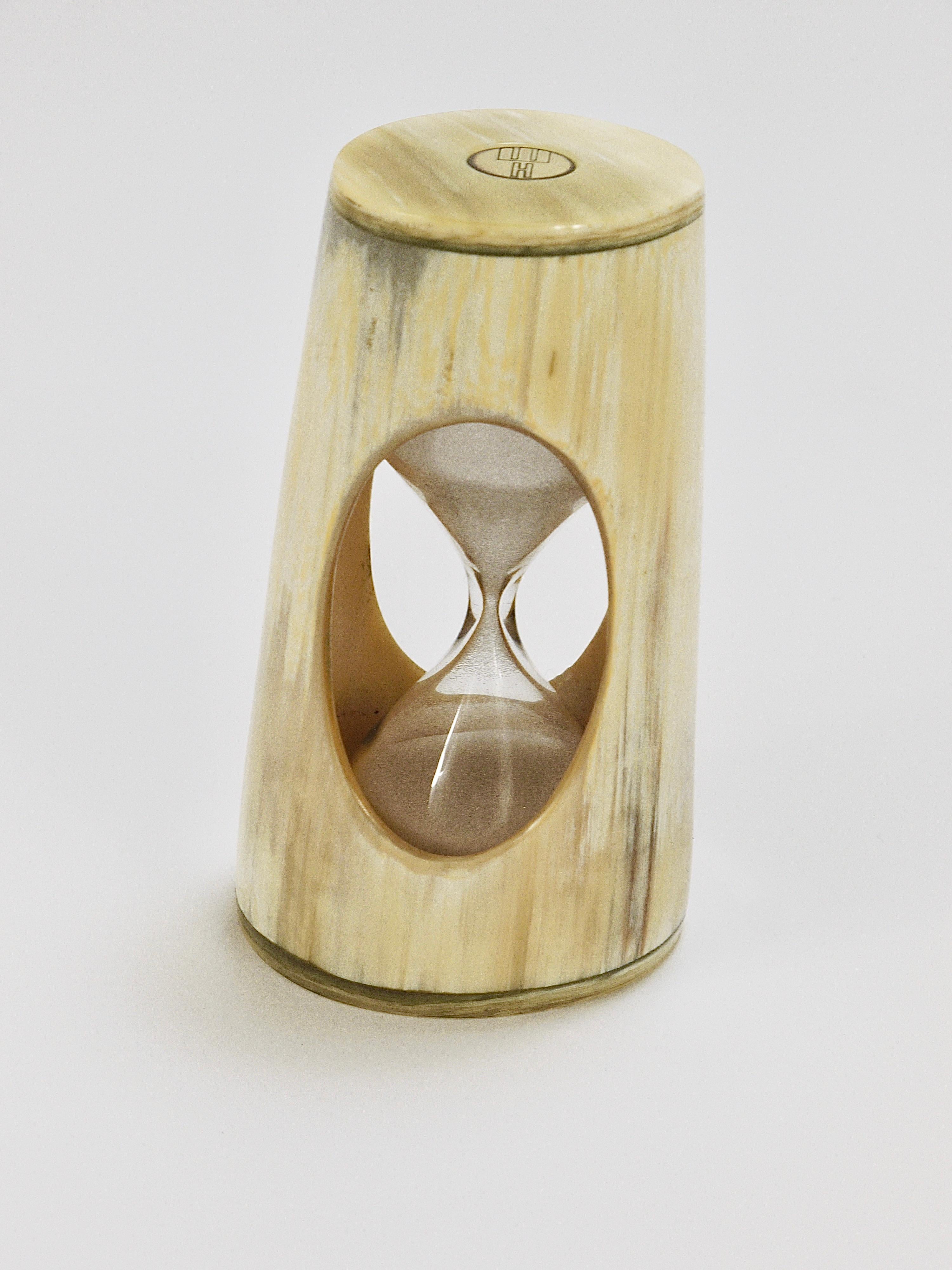 Carl Aubock Mid-Century Hour Glass, Sand Timer, Horn, Brass, Austria, 1950s 7