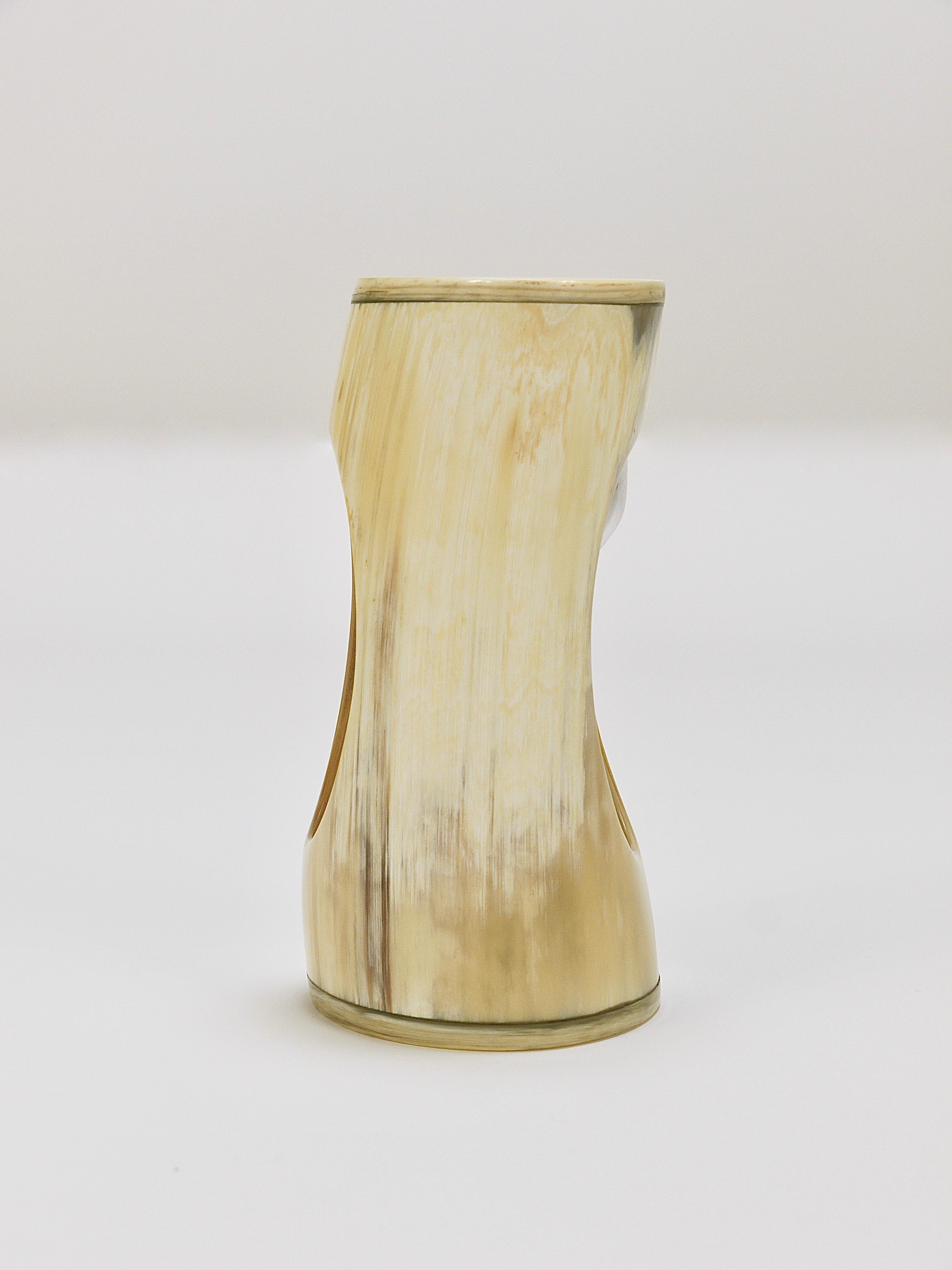 20th Century Carl Aubock Mid-Century Hour Glass, Sand Timer, Horn, Brass, Austria, 1950s