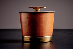 Humidor di metà secolo di Carl Auböck, ottone e pelle, Austria, anni '60