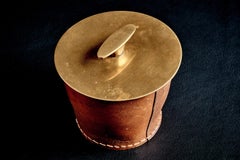 Carl Auböck Mid-Century Humidor, Brass & Leather, Austria, 1960s