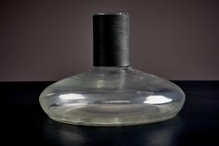 Vaso in vetro e pelle Carl Auböck, Austria 1960