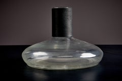 Vaso in vetro e pelle Carl Auböck, Austria 1960