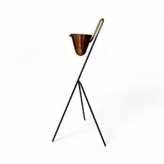 Carl Auböck Mid-Century Modern Vintage Brass Copper Standing Ashtray Vienna 1950