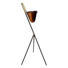 Carl Auböck Mid-Century Modern Vintage Brass Copper Standing Ashtray Vienna 1950
