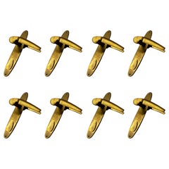 Carl Auböck Mid-Century Patinated Brass Knobs Set of 8, Austria, 1950s