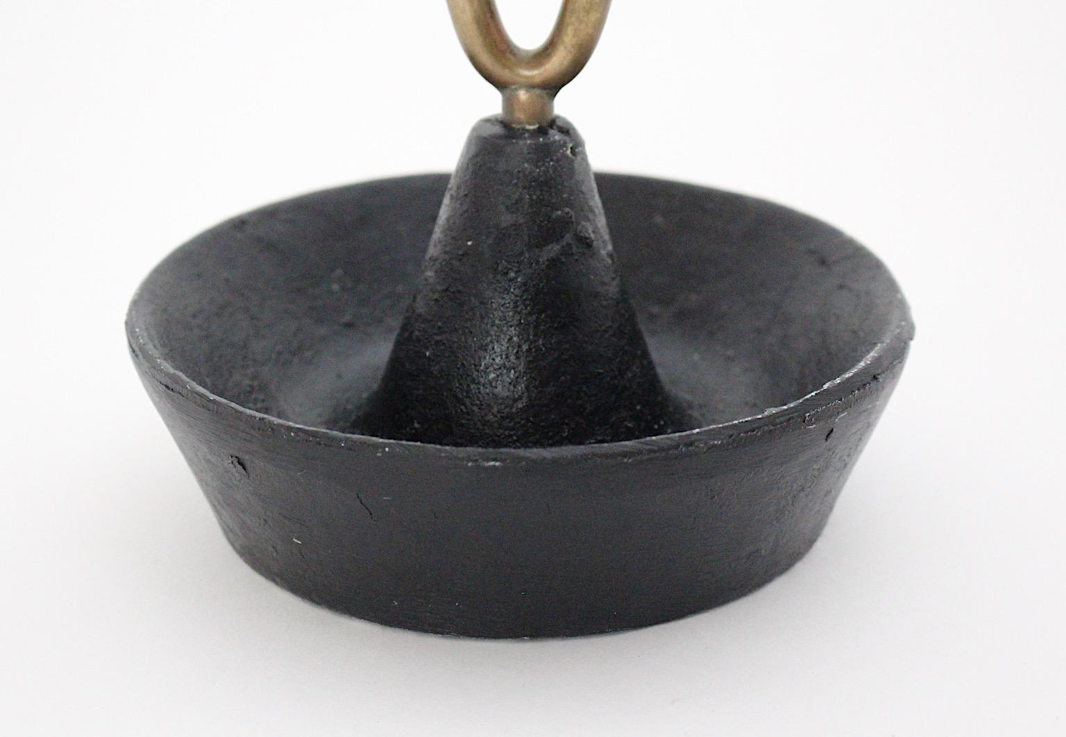 Carl Auböck Mid Century Vintage Black Brass Umbrella Stand Cane Holder 1950s For Sale 6